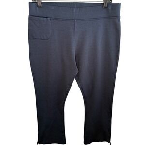 American Giant Women's Navy Blue Ponte‎ Kick Flare Pants Size 14 Made in USA